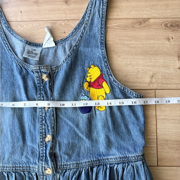 Vintage Disney Store Winnie the Pooh Denim Midi Dress Small Button Front - Picture 6 of 8
